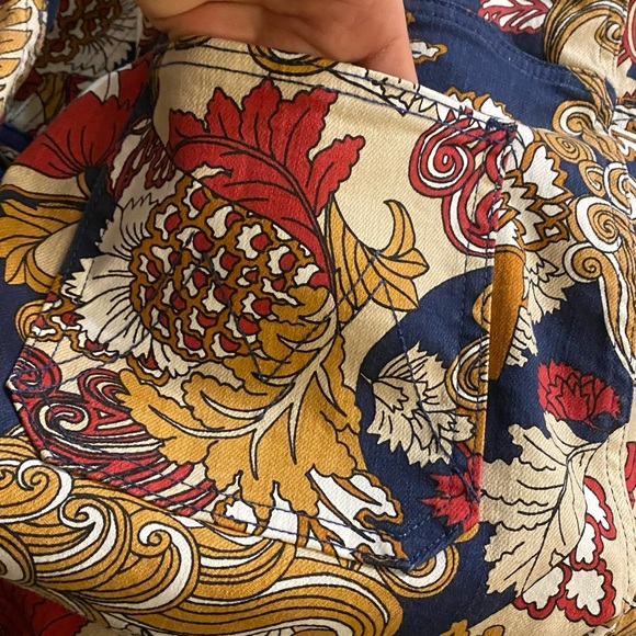 MOTHER Puffy Wrapper Floral Denim Jumpsuit - Picture 10 of 12